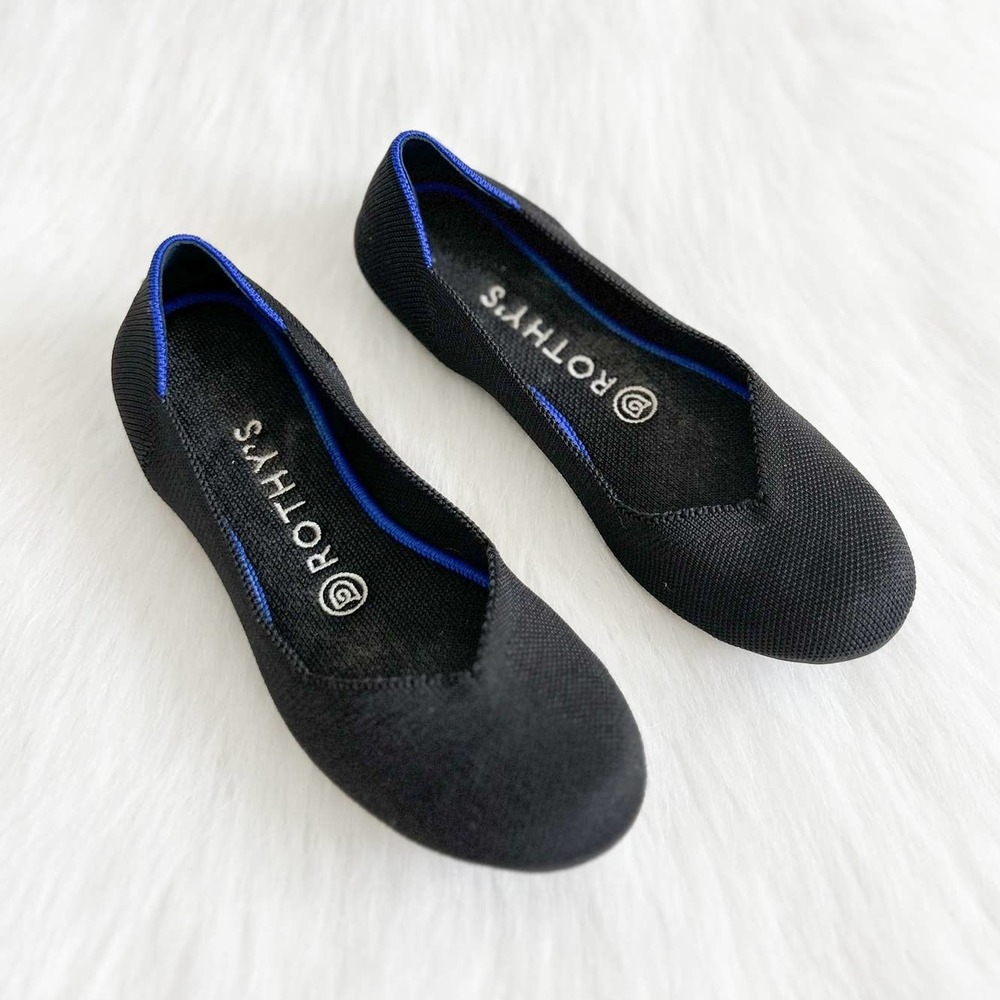 Rothy's The Flat Round Toe in Black Solid Size 7